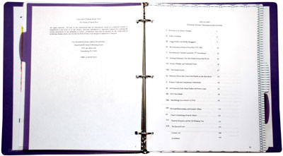 The Return of Aaron Burr Content Page in binder